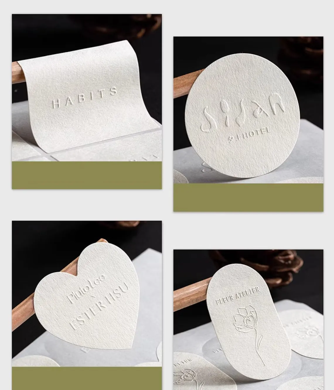 500pcs Custom Logo Stickers Embossed Logo Special Paper Box Sticker Wedding Birthday Gift Stickers Design Flower Shop Stickers view 5