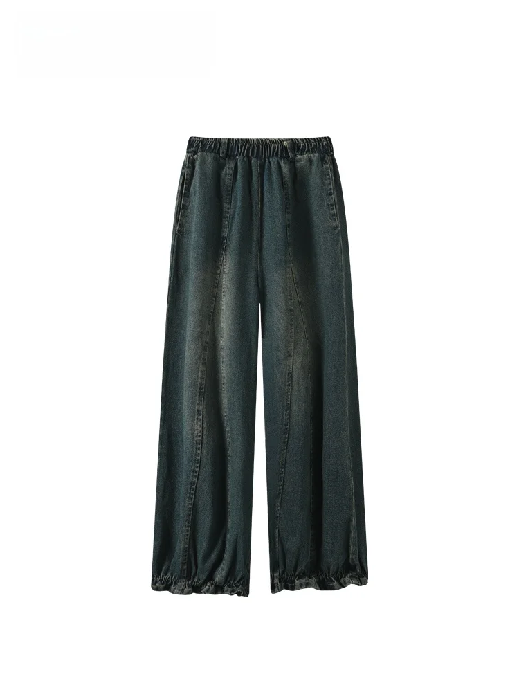 

High Waist Straight Leg Denim Jeans for plus Size Women Faionable Retro Pants Spring Season Cotton Material Casual Sle