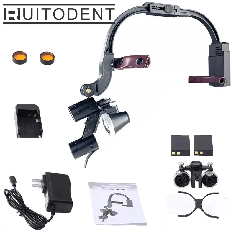 

With 5W headlight Head Surgical Loupes Wireless Light Dental Loupes