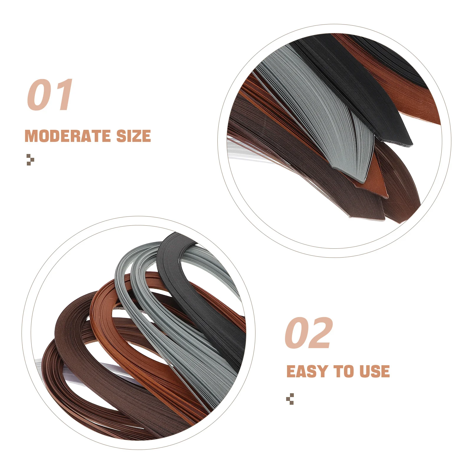 720 قطعة 3 مللي متر 54 سنتيمتر شرائط اللف 6 ألوان كمية كافية لمشاريع كبيرة الحجم والورق الفني مفصلة اللف