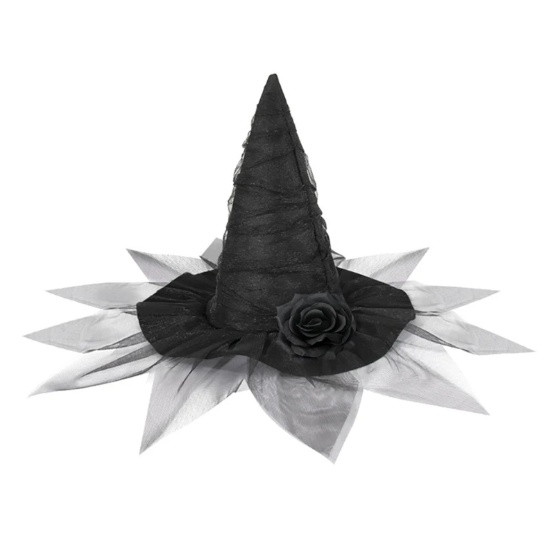 Witch Caps Flower Wizard Hat Cosplay Party Headwear Halloween Costume Props Hat