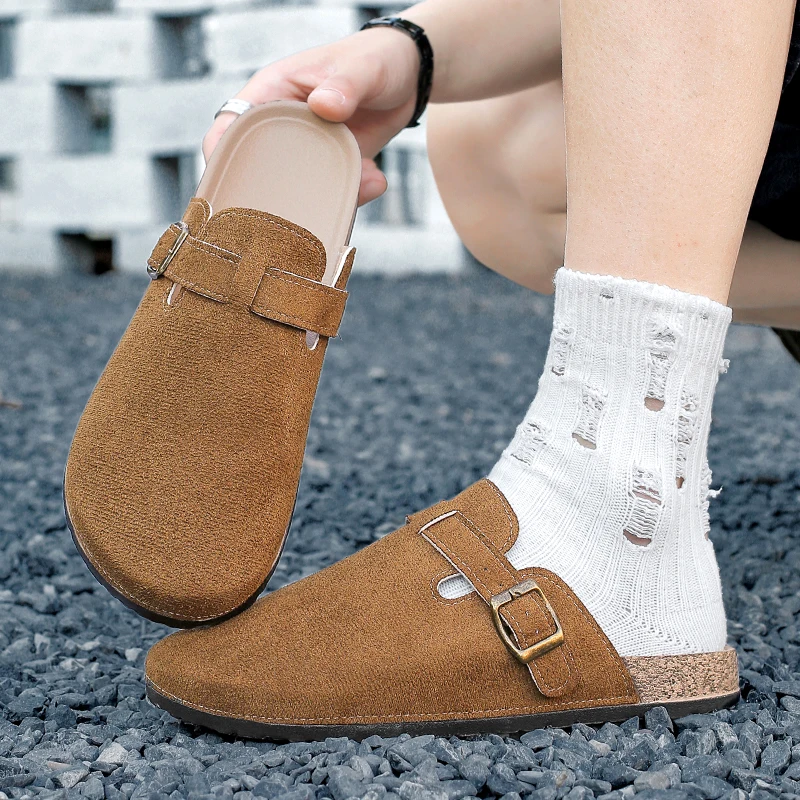 

2026 Spring/Fall Couple Slippers | Toe-Capped Half-Slip Sandals Non-Slip Wear-Resistant Anti-Slip Design