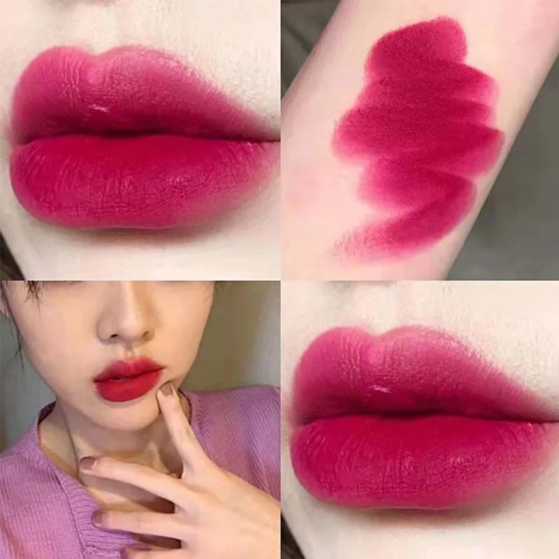 Lápiz labial rosa para mujer, equipo rosa, rojo, melocotón