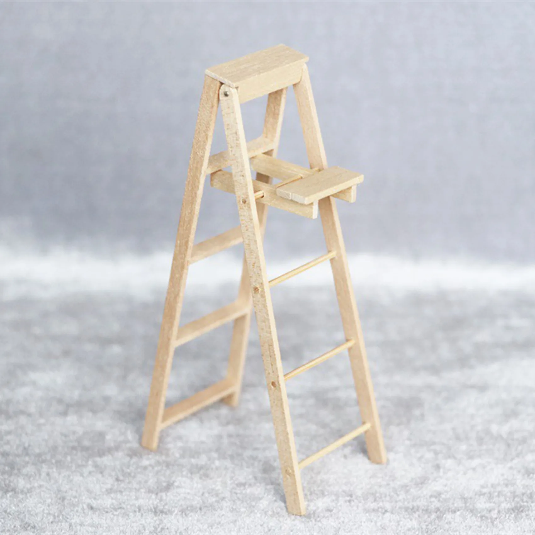 1/12 Dollhouse Miniature Furniture Wooden Ladder Simulation Dollhouse Furniture Toys for Dollhouse Decorate