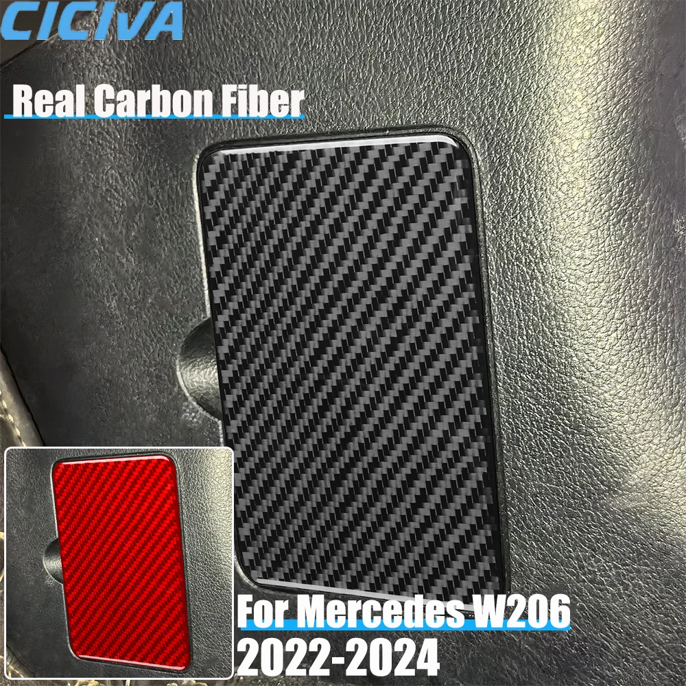 

Real Carbon Fiber Car Accessories OBD interface Decorative Trim Cover Soft Sticker For Mercedes Benz C-class W206 2022 2023 2024