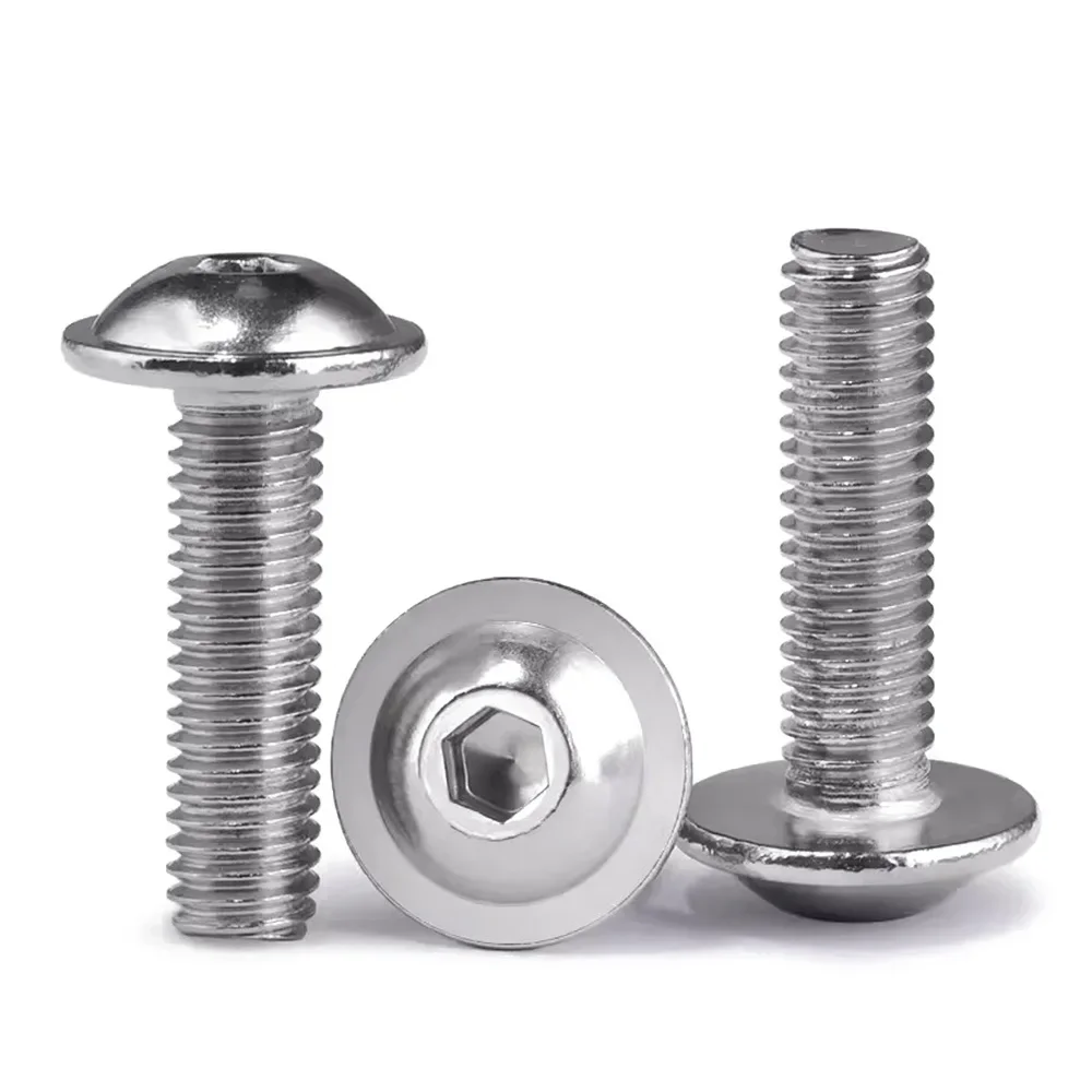 304 Stainless Steel M2 M2.5 M3 M4 M5 M6 M8 M10 Hex Hexagon Socket Round Button Head With Washer Collar Bolt Screw ISO7380.2