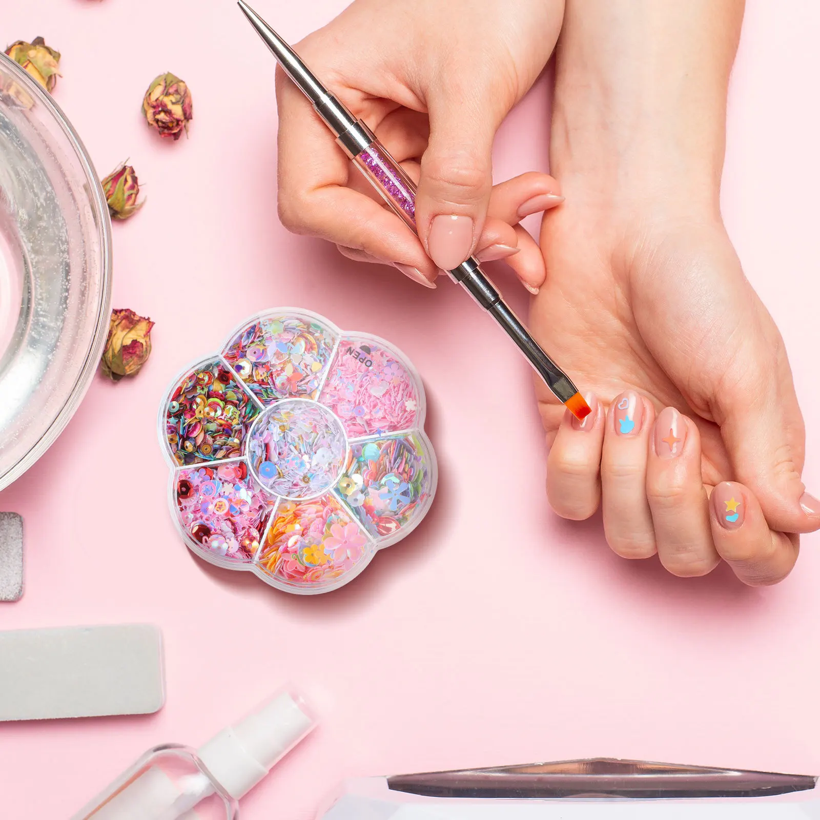 فضفاض الترتر مشرق متعدد الألوان قزحي الألوان بريق الخرز DIY بها بنفسك الحرفية التطريز مسمار الفن الملابس الديكور #2