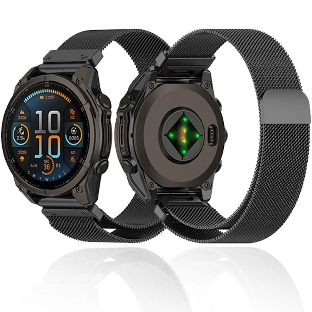 Quick Fit 26mm 22mm 20mm Armband für Garmin Tactix 8/Quatix 8/Fenix 8/Epix Pro/Enduro 3 2 Milanaise-Armband für Garmin Instinct 3