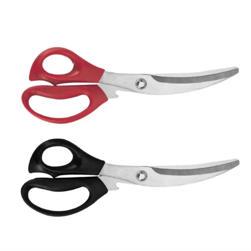 1pcs Stainless Steel Kitchen Multi-Functional Scissors with Serrated Edges Korean Barbecue Thickened Chicken Cutlet Scissors