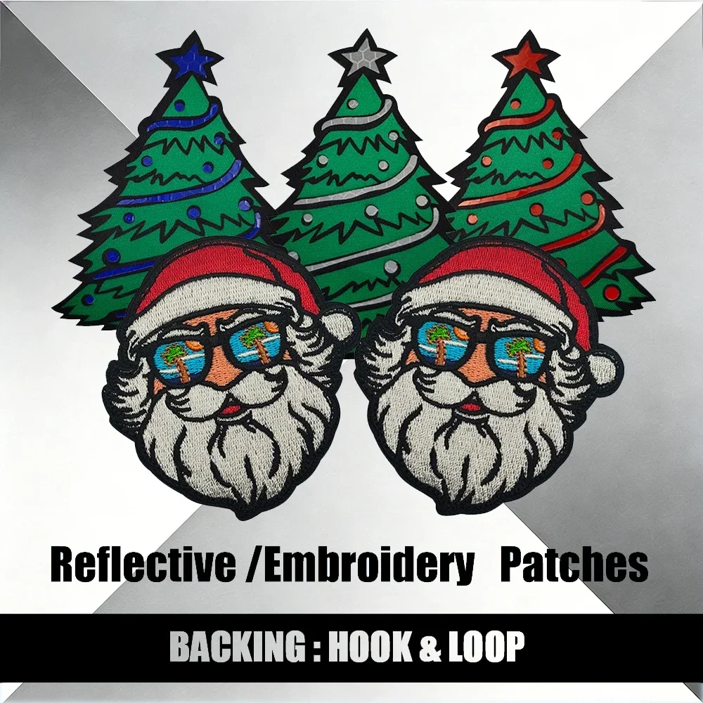 

Тактические светоотражающие нашивки для ночного видения: Рождественская елка, Дед Мороз, уличные значки для одежды в военном стиле