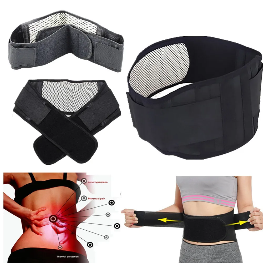 Adjustable Tourmaline Self-heating Magnetic Therapy Waist Belt Thermal Lumbar Support Lower Back Brace for Men Women Waist Strap