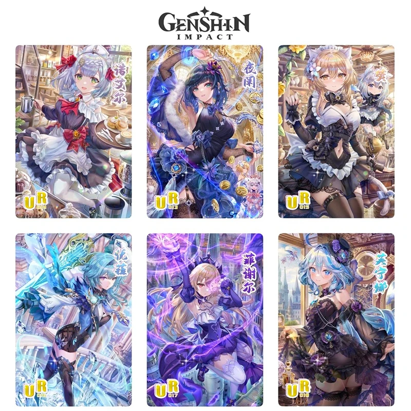 DIY Genshin Impact 18PCS/SET Hu Tao Ganyu Shenhe Anime character Collection card UR series flash card Cartoon toy Christmas gift