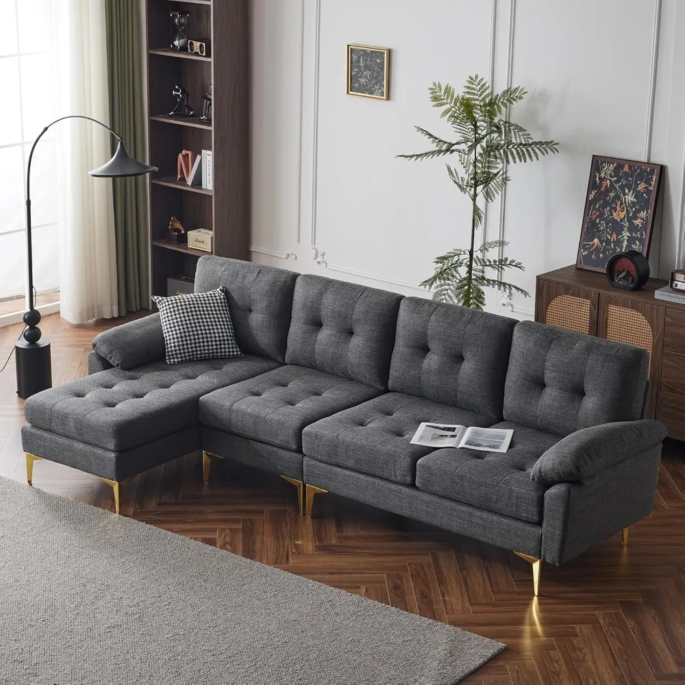 Comfortable L-Shape Sectional Couch Sofa for Modern Living Room | Non-Wrinkle Design for Relaxation