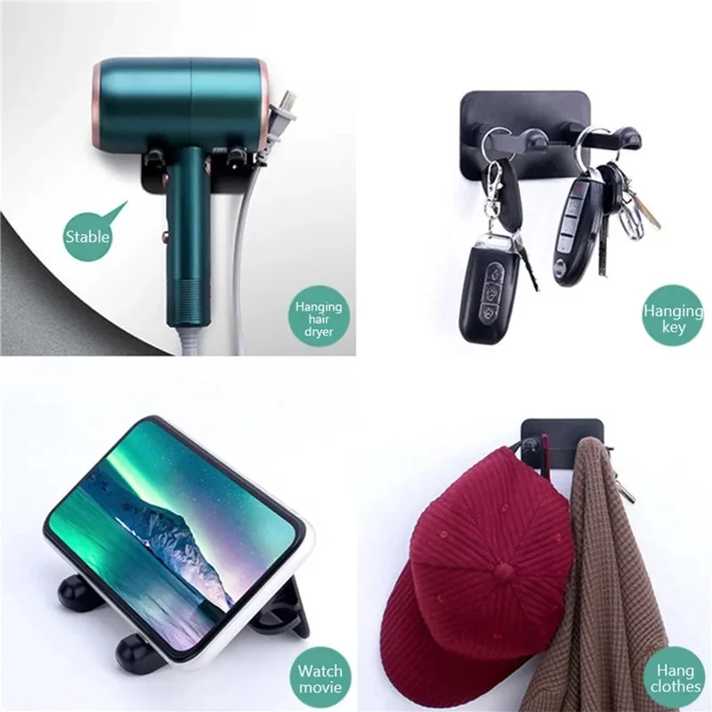 Multifunctional Bracket Wall Mount Hair Dryer Storage Rack for Dyson Phone Holder Organizer for Bathroom Storage Towel Hook