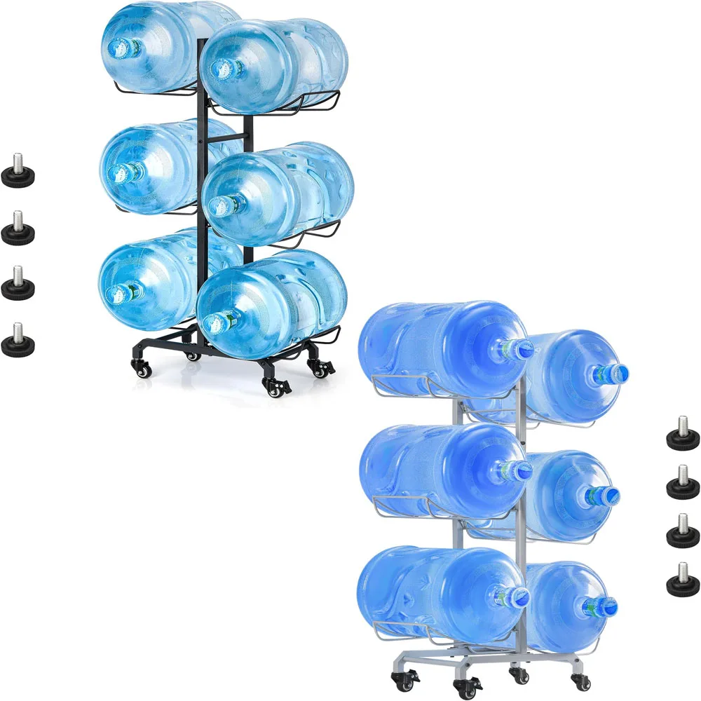 

5-gallon kettle rack, 3-layer water bottle rack with wheels, foldable heavy-duty water bottle storage rack