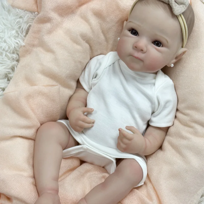 18インチ（45cm）コットンボディ/フルビニールボディのリボーンドール、青い瞳のベティちゃん、リアルで抱き心地の良い赤ちゃん人形、子供向けおもちゃギフト