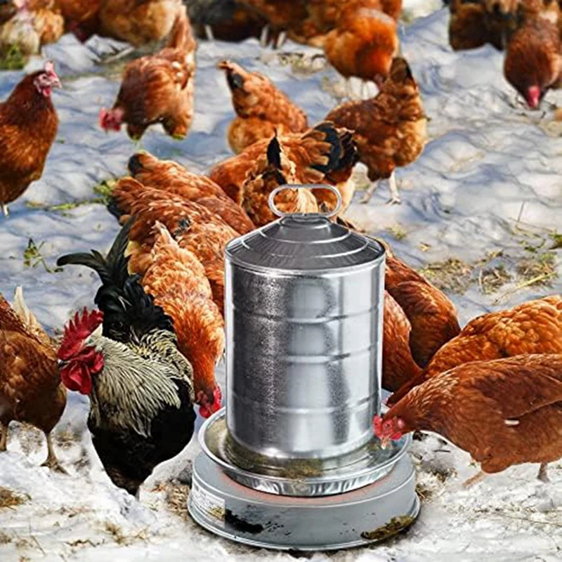 Poultry Waterer Heated Base, Chicken Water Heater 125 Watt Winter De-Iker Heated Base, Pet Water Heater