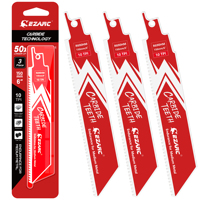 150mm/225mm Carbide Reciprocating Saw Blades Fast Cutting for Medium Metal, 3Pcs 6inch/9inch 10TPI Metalworking Sawzall Blades