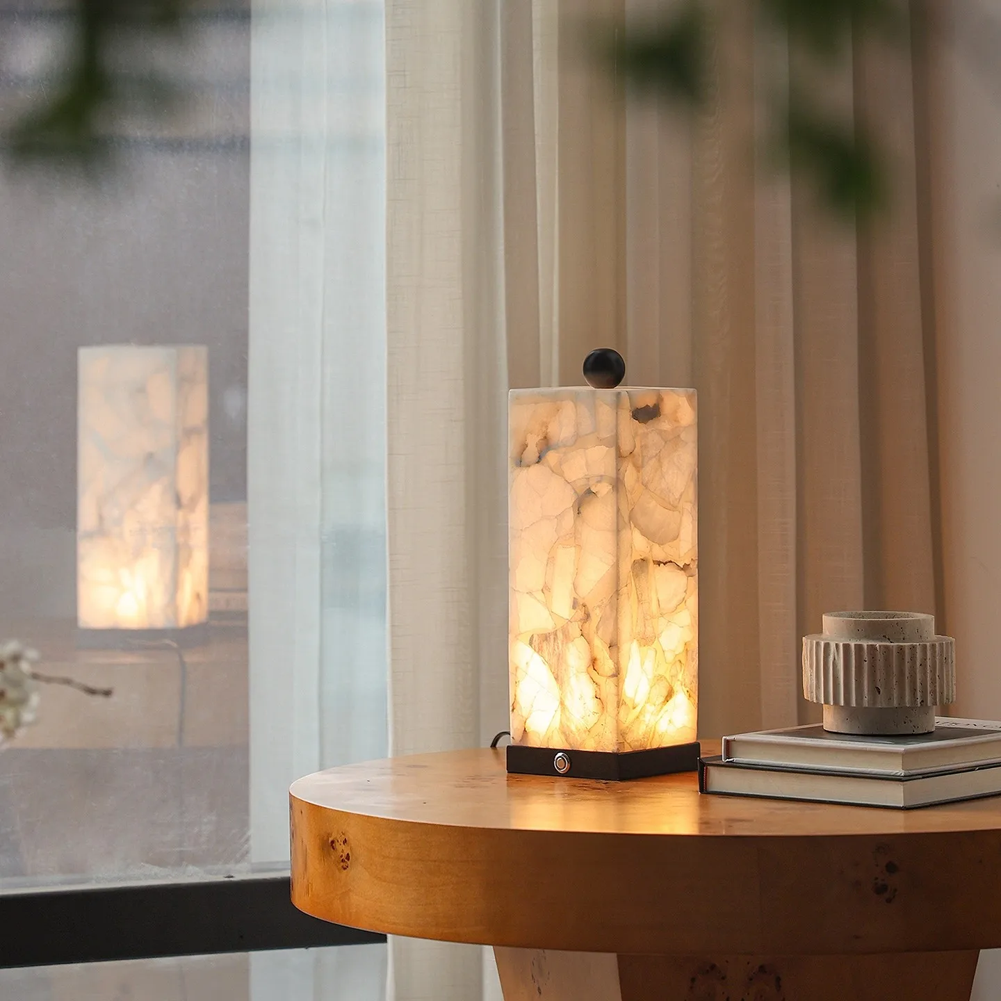 Lámpara de mesa de mármol Bulgari, decoración de escritorio de Hotel de estilo lujoso con luz francesa, adornos artísticos, lámpara de noche de ambiente para dormitorio