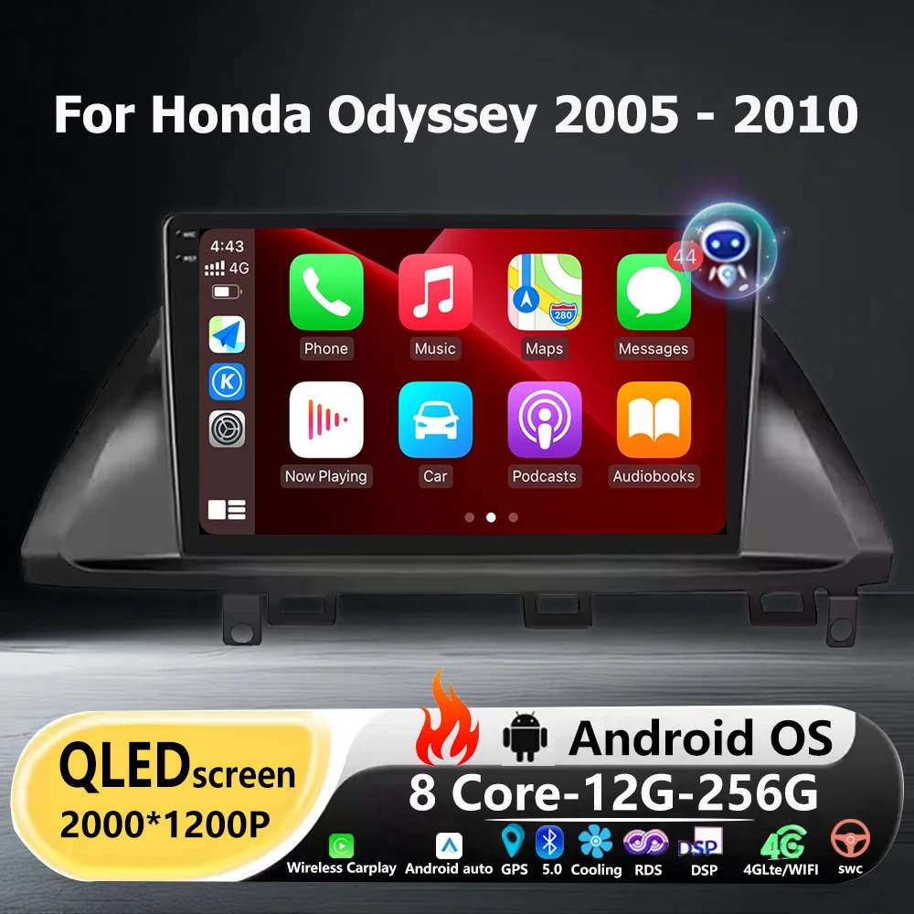 

Автомобильный мультимедийный видеоплеер с GPS-навигацией для Honda Odyssey 2005-2010, Android 16, беспроводной CarPlay, головное устройство с DSP, 10 дюймов