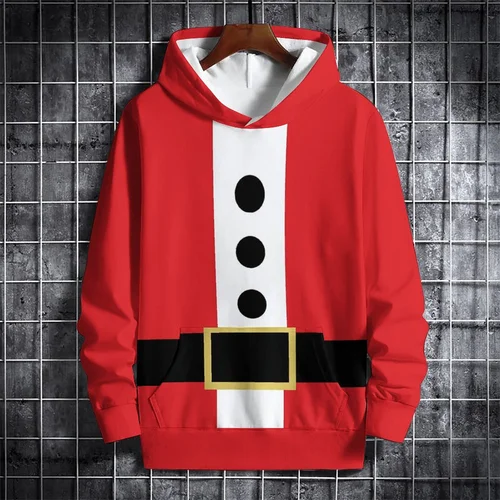 Imagen 2 del producto Navidad invierno Santa Claus sudaderas con capucha con estampado 3D mujeres hombres ropa de calle Casual sudaderas con capucha de manga larga jerseys ropa Top