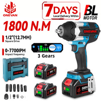 ONEVAN 1800N.M Torque Brushless Electric Impact Wrench with 588VF Battery 1/2\