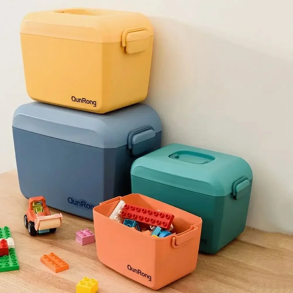 Children Toy Storage Box Household Plastic Tabletop Storage Box Snack Storage Box Colored Clay Block Large Capacity Sorting Box