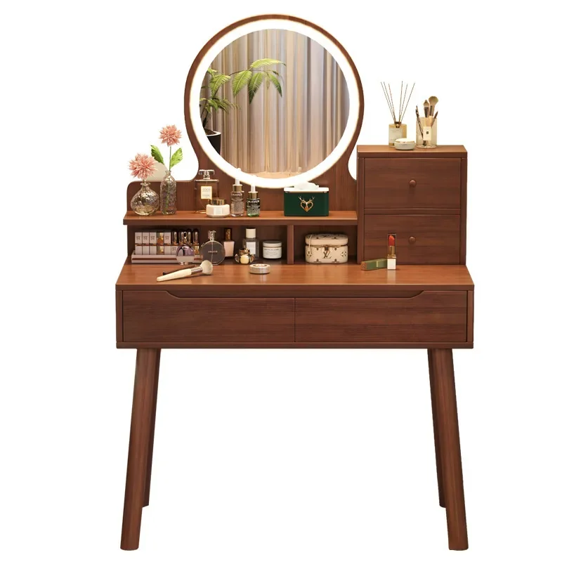 

Modern Simple Chinese Solid Wood Leg Dresser Practical Small Makeup Table Chest Practical Furniture for Bedroom