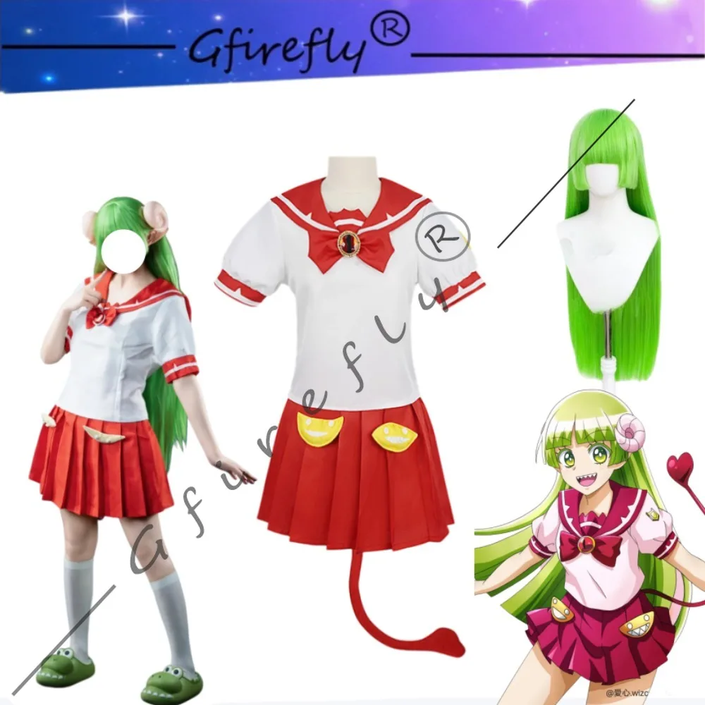 Welcome To Demon School Iruma-kun Valac Clara Same Style School Uniform Cosplay Costume with Wig Full Carnival Party Stage Wear