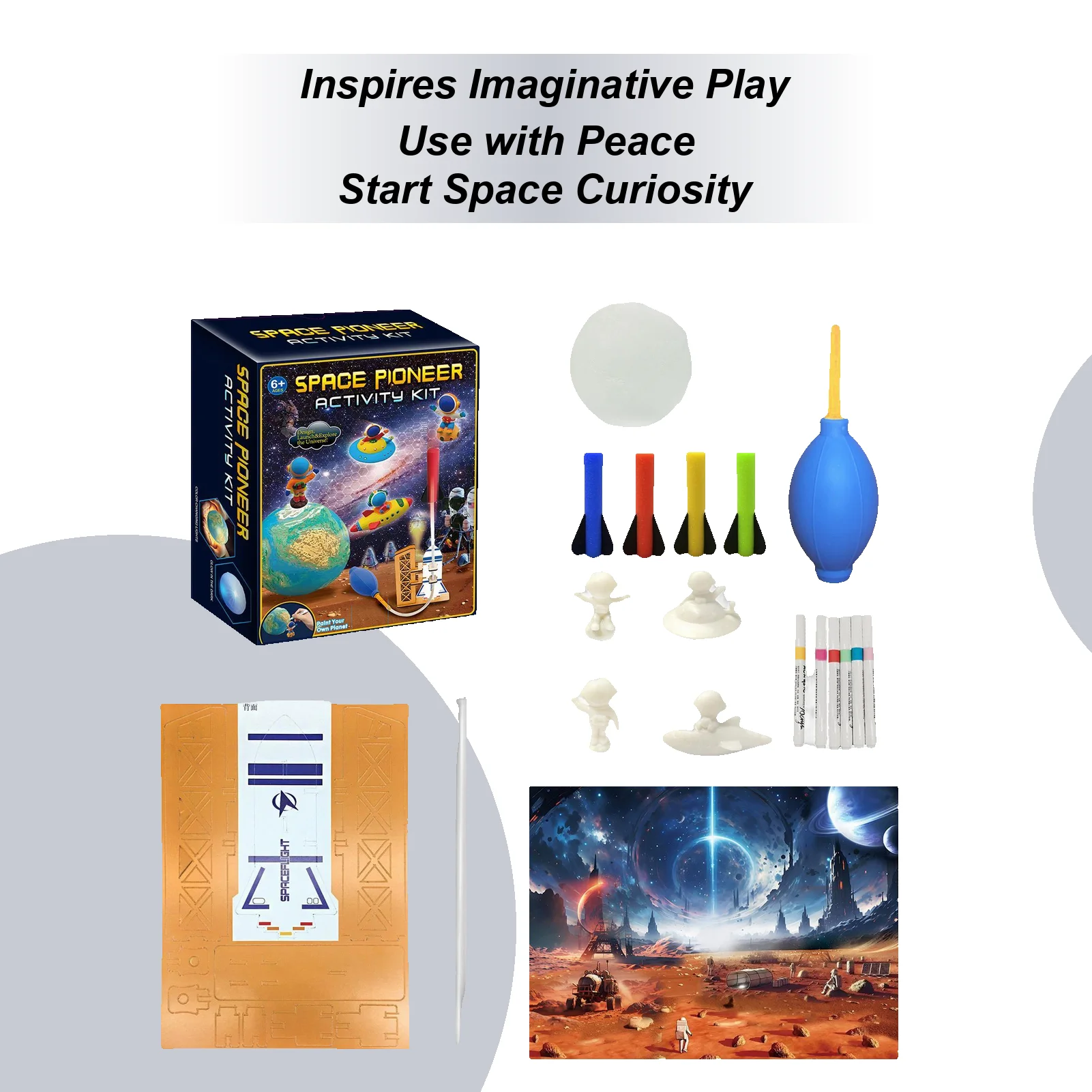 Giocattoli scientifici Disegno spaziale Giocattolo artigianale scientifico Giochi di apprendimento creativi Attività STEM Attività di apprendimento educativo in età prescolare