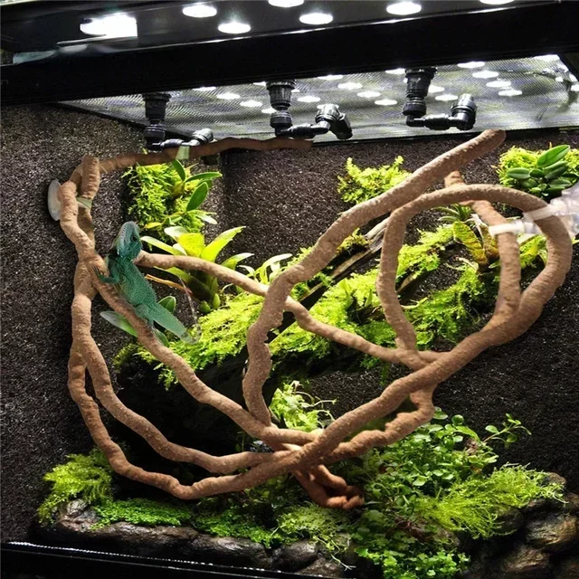 Duże elastyczne winorośle Rattanowa dekoracja siedliska Zginane gałęzie dżungli Wspinaczka Zaopatrzenie dla zwierząt Gady Wystrój terrarium 1,5/2,5/3m