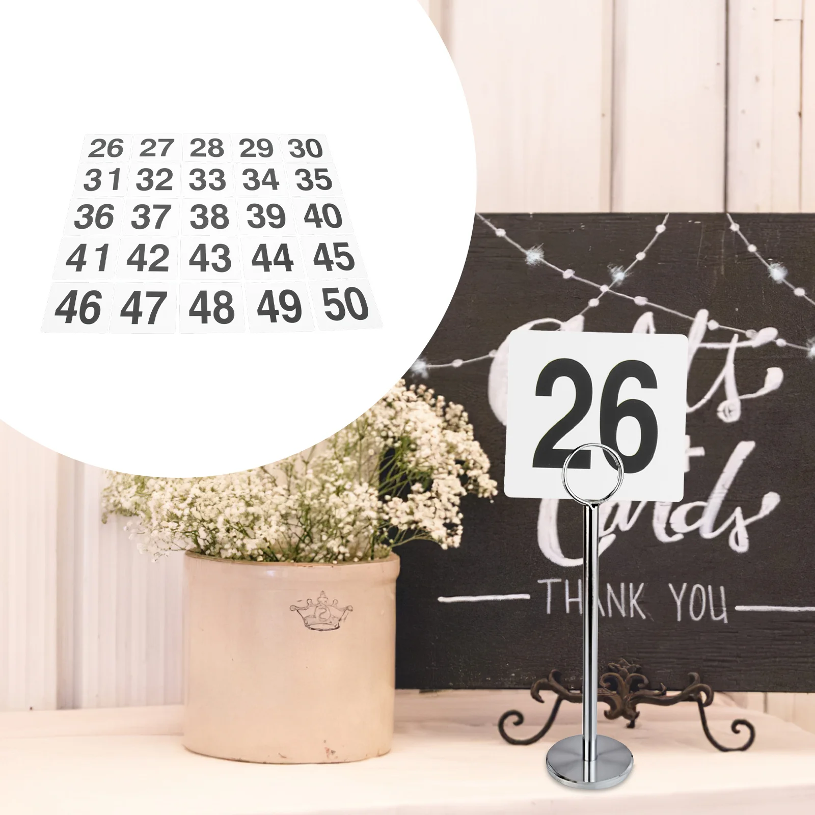 

25Pcs Wedding Table Numbers Tent Fine Workmanship Romantic Atmosphere Centerpiece Decoration Reserved Signs