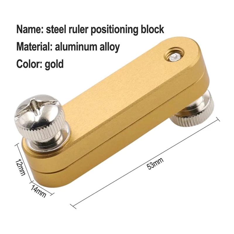 2Pcs Center Scriber Marking Tool Stainless Steel Ruler Positioning Block Scale Woodworking Tools