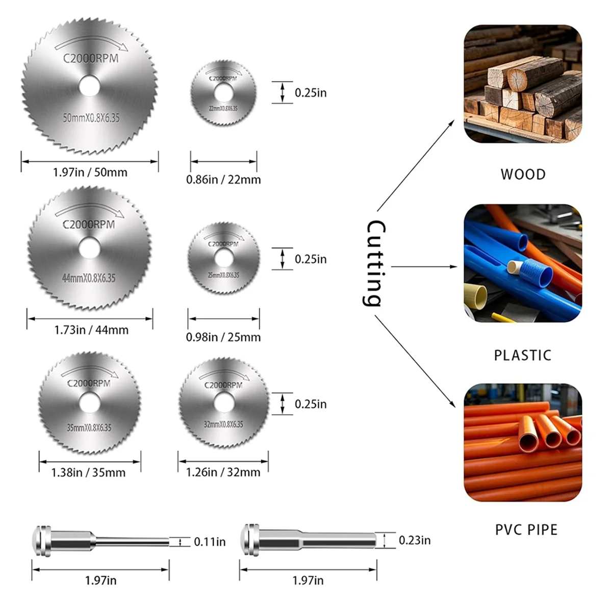 

BAAQ 66Pcs Cutting Wheel Set for Rotary Tool 20Pcs Resin Cutting Discs 6Pcs HSS Circular Saw Blades