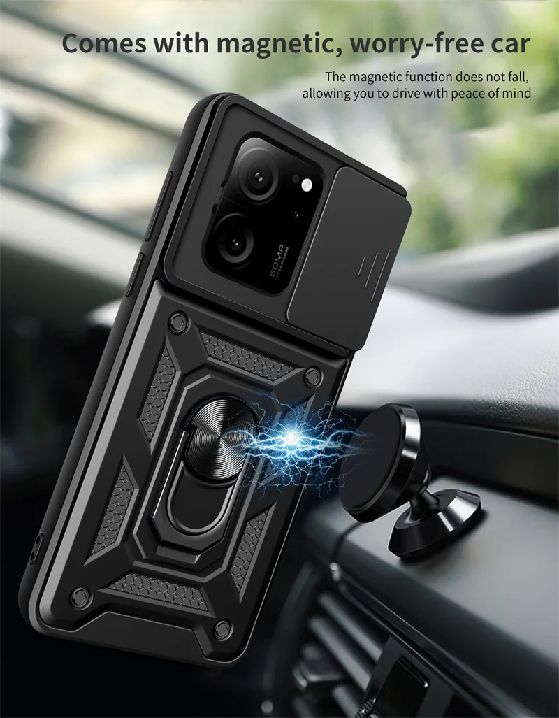 Armor Shockproof Coque For Xiomi 13T 5G Case Magnetic Ring Holder Funda For Xiomi Mi 13T 13 T Xiaomi13T Pro Lens Protect Cover