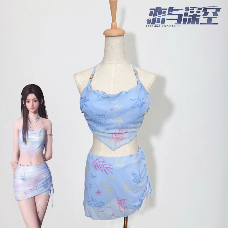 

Game Love and Deepspace Hunter Girl Azure Ripples Cosplay Costume Adult Women Summer Swimwear Outfits Halloween Party Suit
