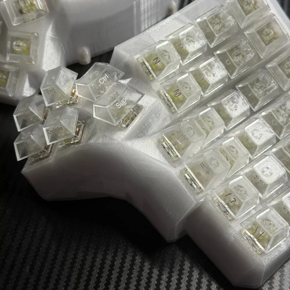 Dactyl Manuform 5x6 Сплит-клавиатура, индивидуальная, изогнутая, проводная, прозрачная, эргономичная, механическая, для игр, офисных аксессуаров, подарок
