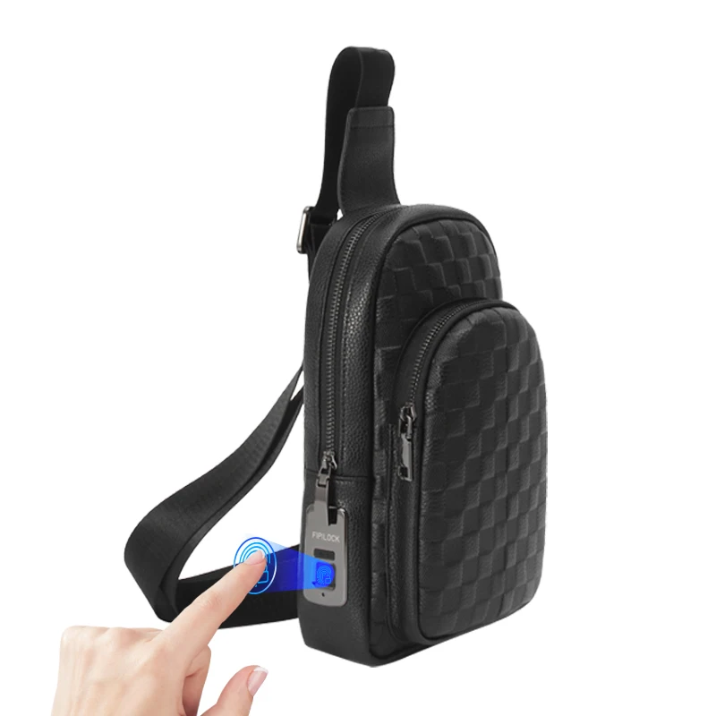 

Мужские сумки с замком отпечатков пальцев для мужчин, кожаная сумка на плечо, мужские длинные кошельки для денег, сумка для мобильного телефона, мужская сумка-мессенджер, защита от кражи