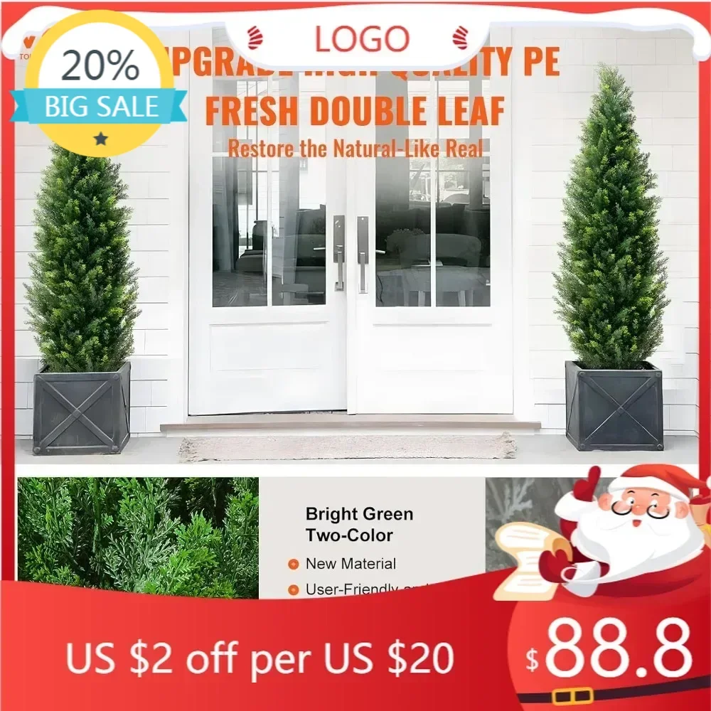 

Бестселлер: 60-дюймовые искусственные кипарисовые деревья-топиарии с дополнительной листвой и кашпо, премиум-качество VEVOR