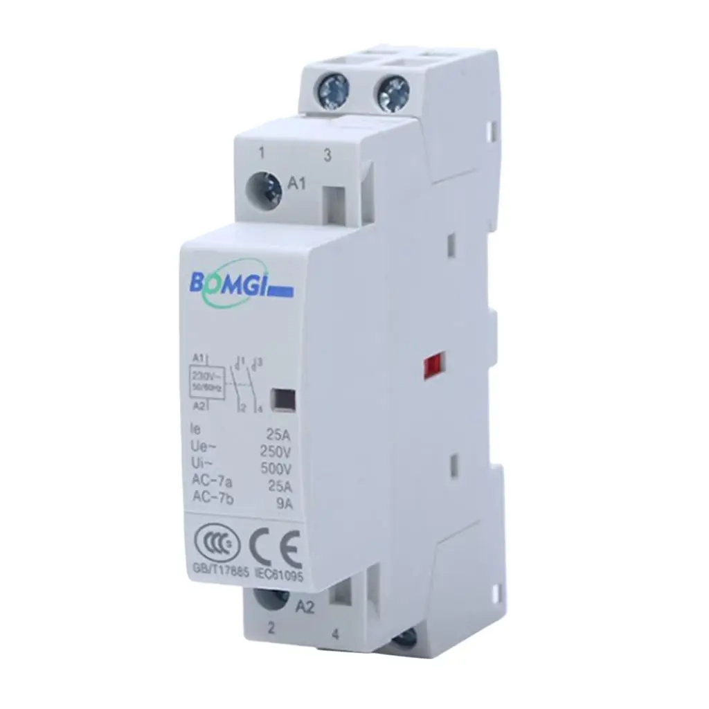 Mini AC Contactor 2NO DIN Rail Mount Household Modular Device Silent Efficient for Distribution Box Applications