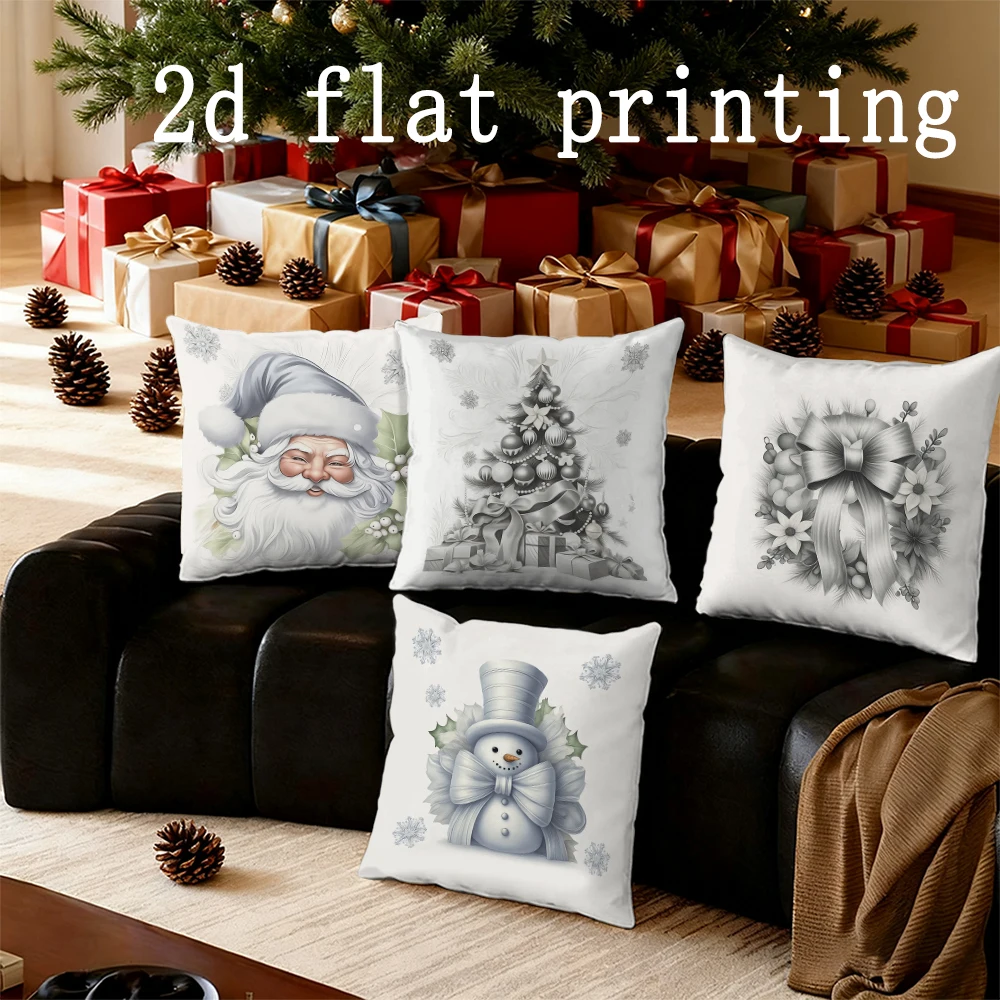 ديكور المنزل أنماط عيد الميلاد تحت عنوان وسادة تغطي نمط غطاء الوسادة مناسبة لغطاء وسادة السيارة غرفة نوم أريكة #1