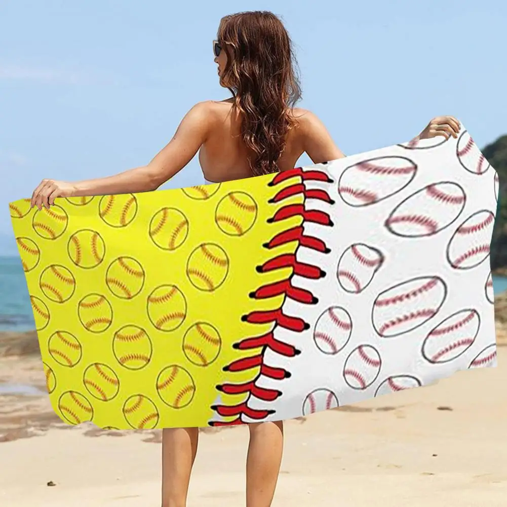 Camping Handdoek Handig Printing Skin-Touch Baseball Gedrukt Microfiber Strandlaken Strand Accessoire