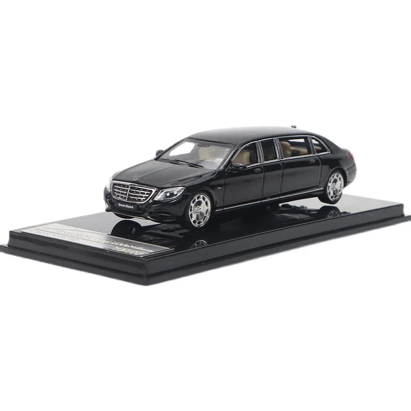 Diecast 1/64 Size Black Mercedes S600 Maybach Model Car Alloy Car Model Toys for Boys Collection Display Hobby Original Box