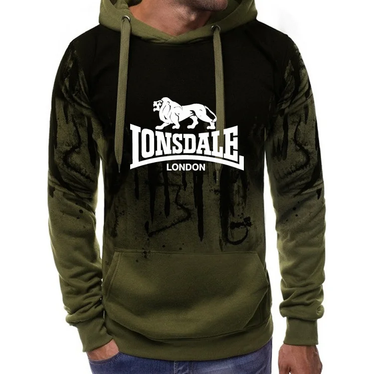 LONSDALE-Sweat à capuche unisexe, pull imprimé à la mode, vêtements de rue confortables, haut en alliage Hip Hop, automne, hiver, meilleures ventes