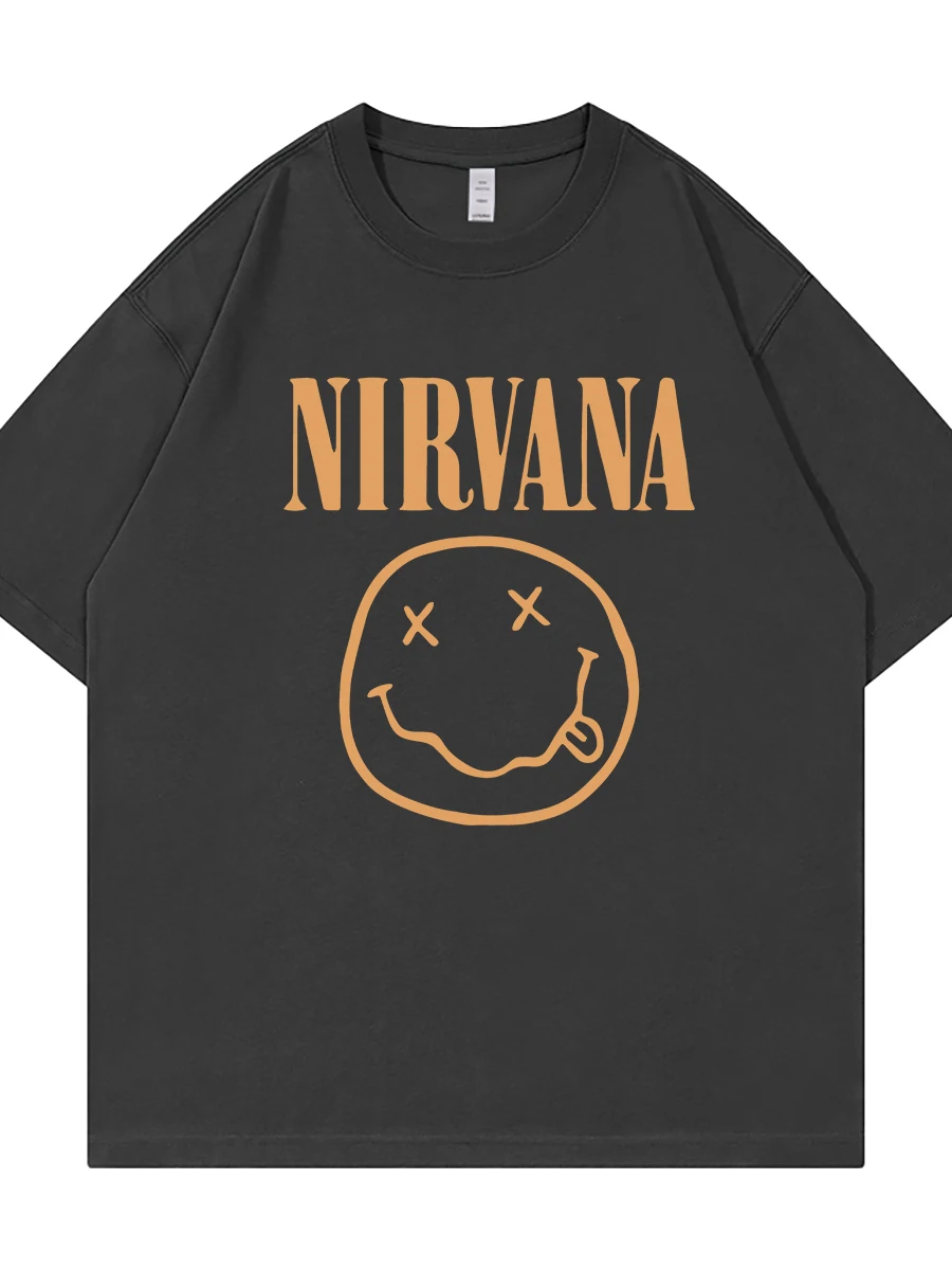 Ganesh Band  Face American Streetwear Casual Loose Fit Pure Cotton round Neck Rock Short Sleeve T-Shirt Breathable Yout...
