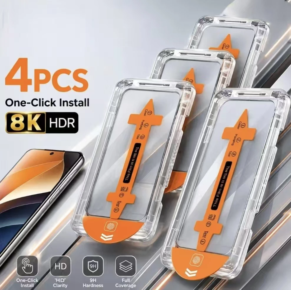 1-4 Stück Panzerglas-Displayschutzfolien für Samsung A57 5G A56 A55 A37 A36 A35 A26 A17 A16 S26 Ultra S25 S24 S23 S22 Plus