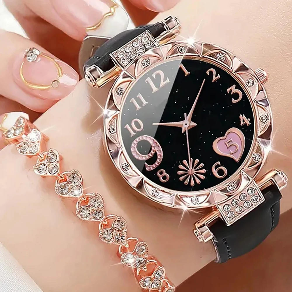 

Стильные классические женские часы из сплава с бриллиантами, кварцевые наручные часы со стразами, кожаный браслет, Relojes Para Damas, Relogio Feminino