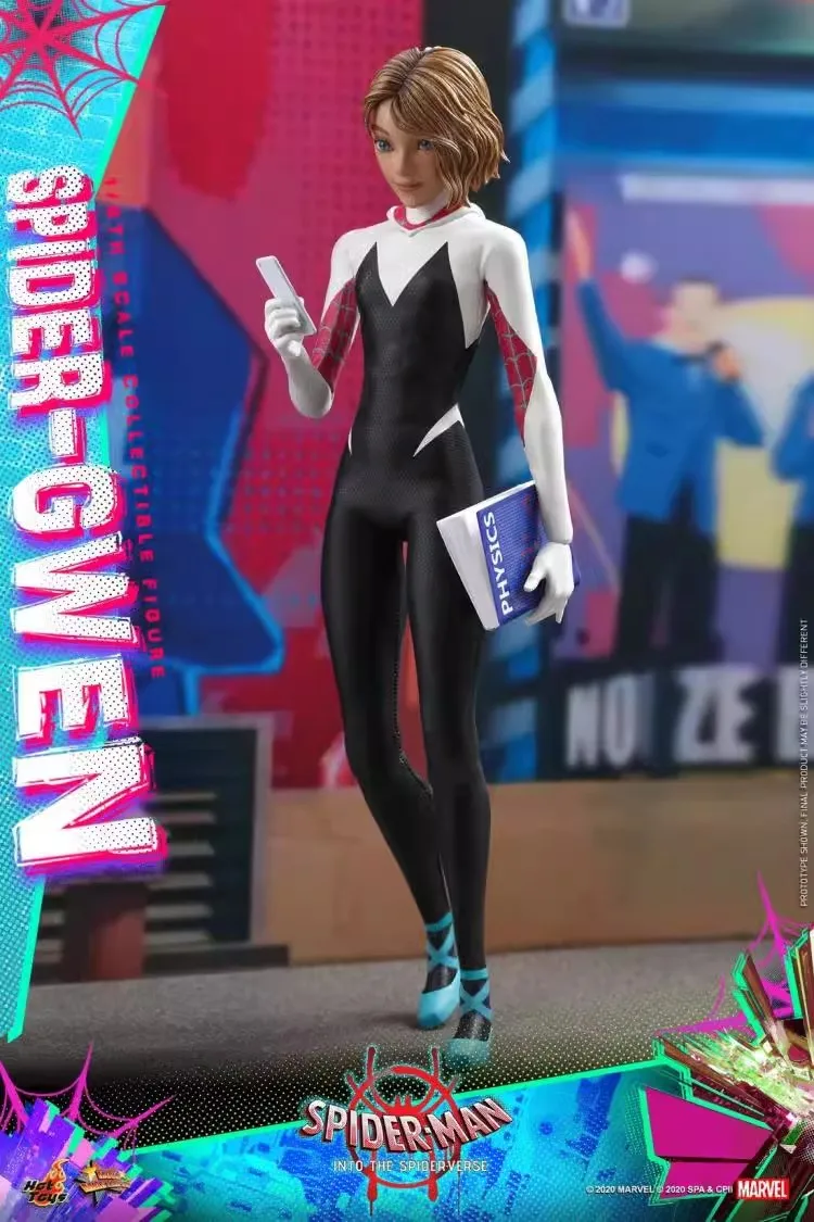 Original Hot Toys Spider Gwen Figure 1/6 Spider-Man：Into the Spider-Verse Figurine Gwen Stacy HT MMS576 Statue Toy Birthday Gift