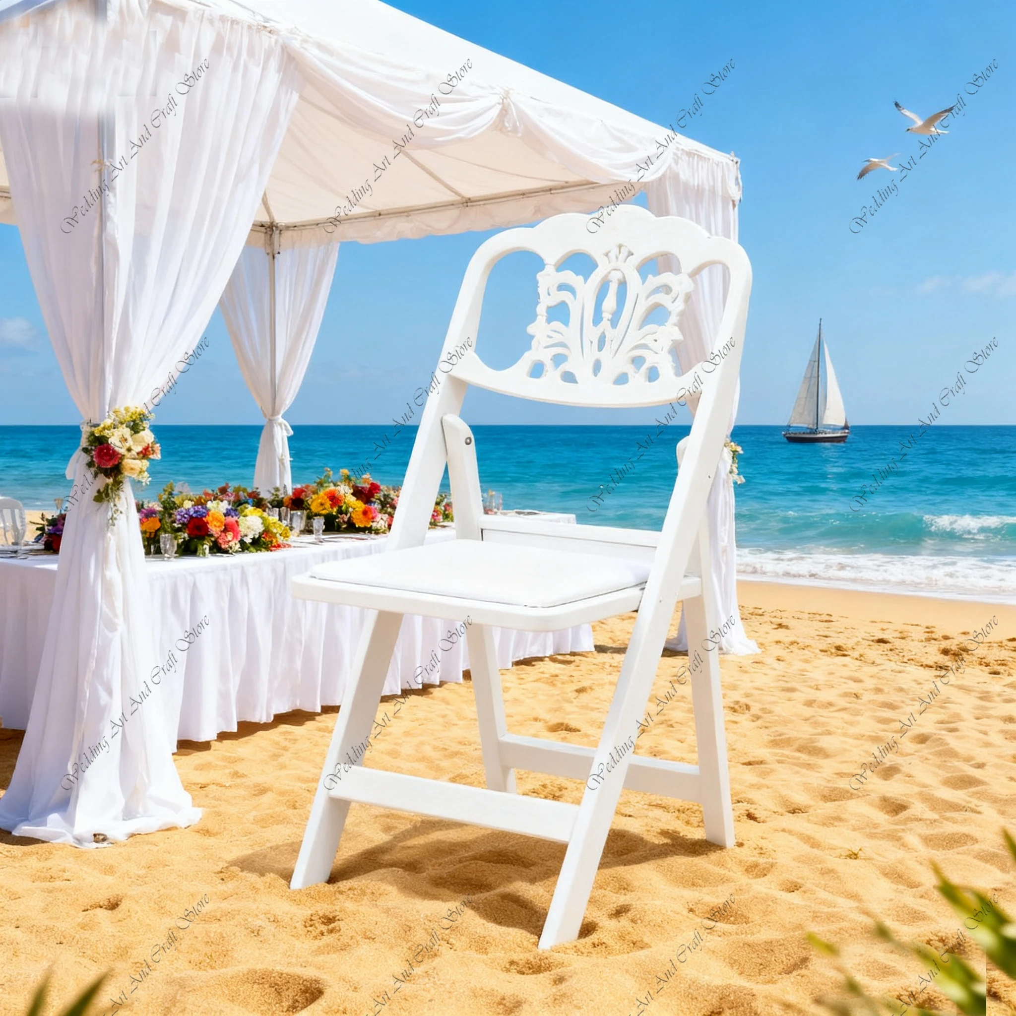 56pcs Wholesale Wedding Party Garden Gladiator Vinyl Padded Resin White Folding Wimbledon Chairs for Events ivy29