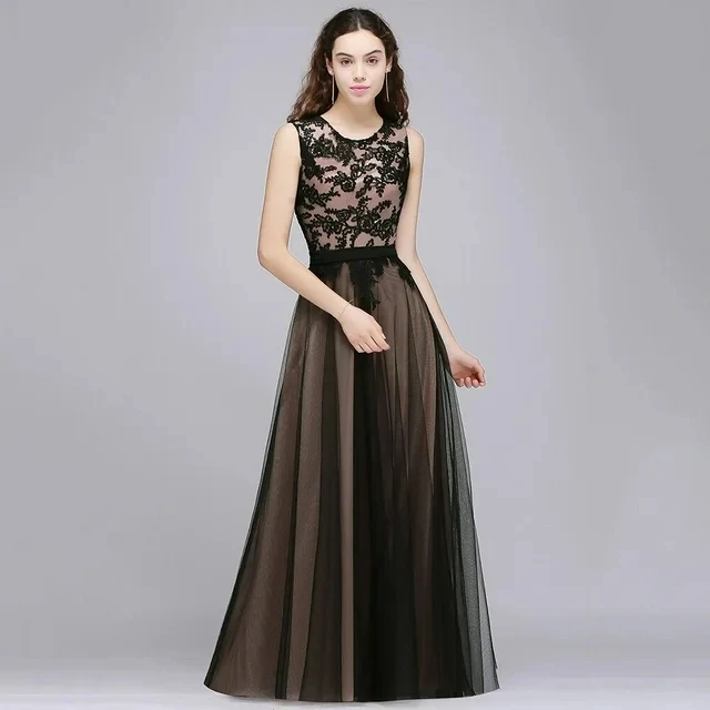 a Line Tulle Long Evening Party Women Elegant Prom Dresses 2024 Sleeveless Lace Floral Gown Maxi Mother Of The Bride Dress